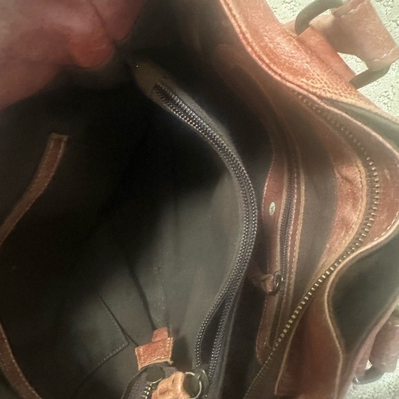 Bed Stu Bruna Stitched Tanned Leather Satchel Bag - Picture 6 of 8